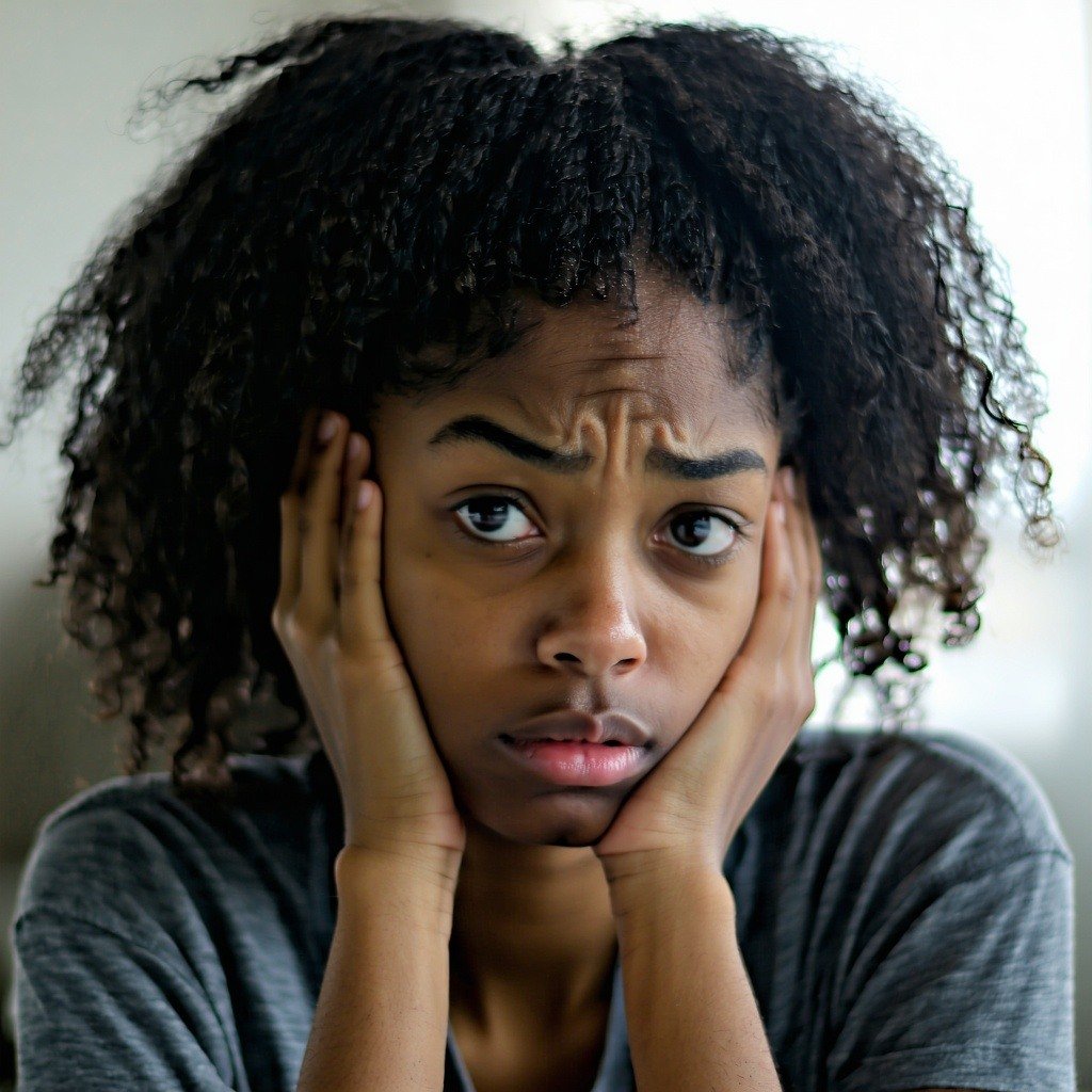 Black teenage girl sad-1