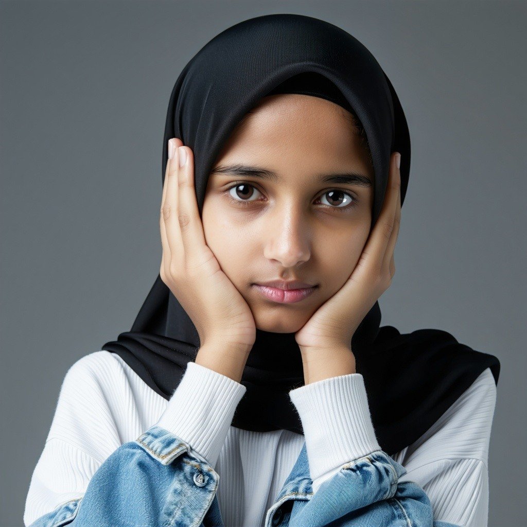 TEEN UNDER STRESS MUSLIM GIRL